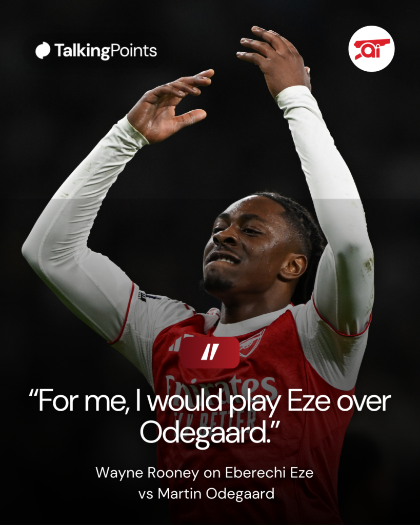 Rooney picks Eze vs Odegaard