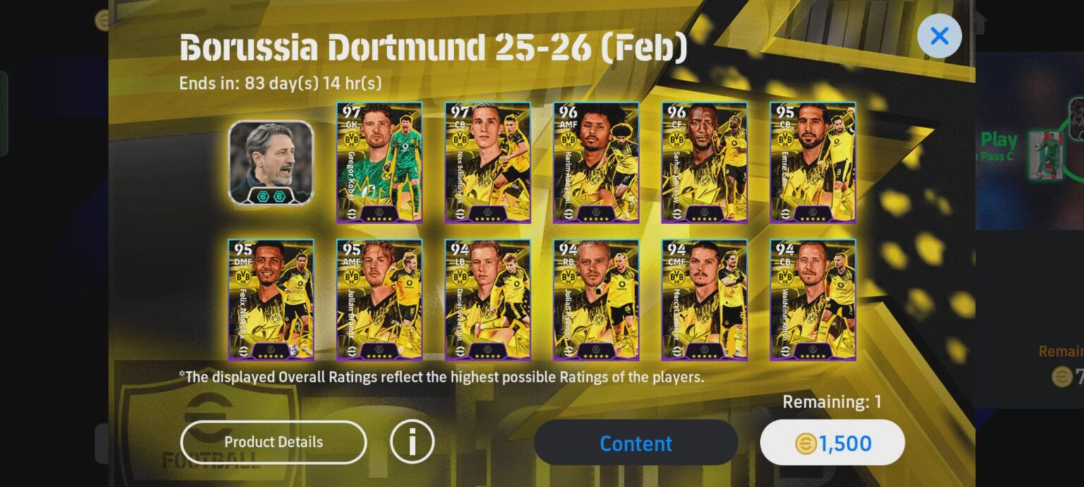 Do you enjoy Kovac-Ball in real life and want to simulate it? Look no further, Efootball just released the BVB Premium Pack