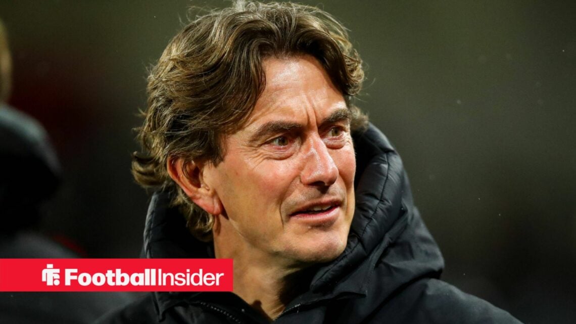 Former Tottenham manager Thomas Frank smiles