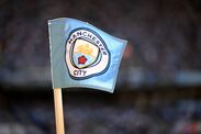 MANCHESTER, ENGLAND - MAY 19: A general view of a Manchester City corner flag during the Premier League match between Manchester