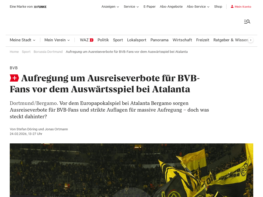 Aufregung um Ausreiseverbote für BVB-Fans vor dem Auswärtsspiel bei Atalanta