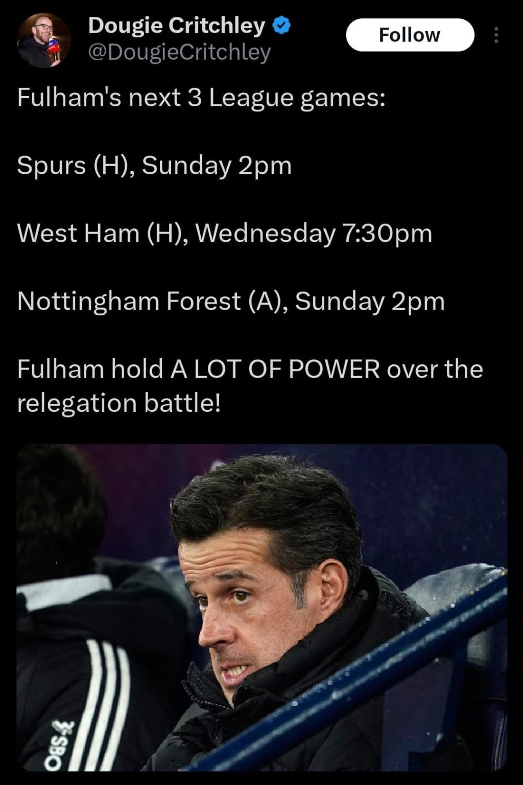 Fulham is where it's at right now