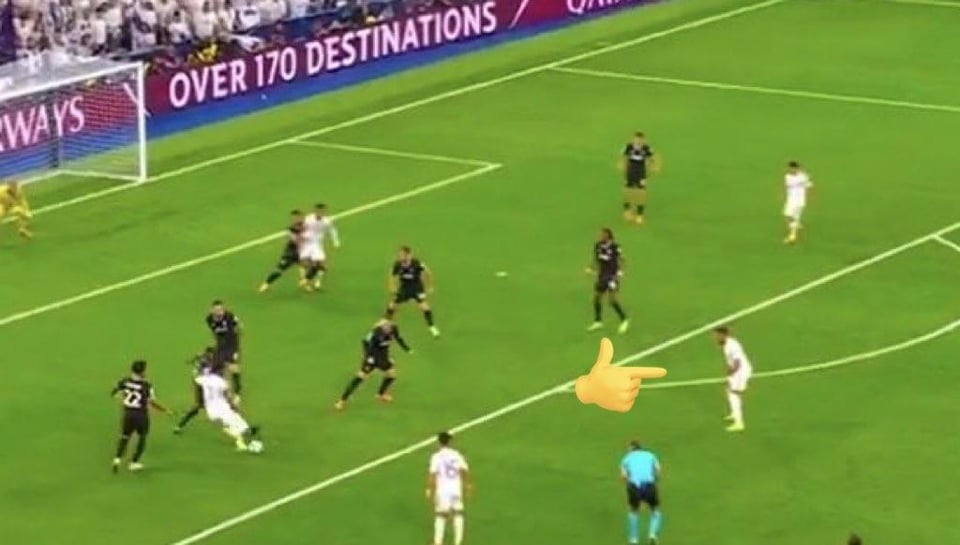 Mbappe's usual position when the ball is in cutback/crossing situations. Compared with Vini/GGs positioning vs Benfica