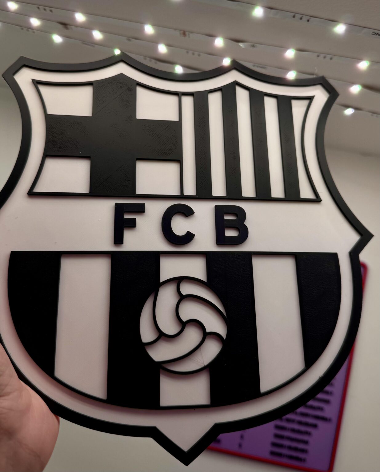 Barca Fans! I 3D printed this in Black & White for my friends birthday.