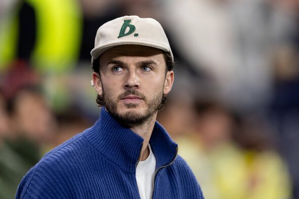 James Maddison wearing a hat.