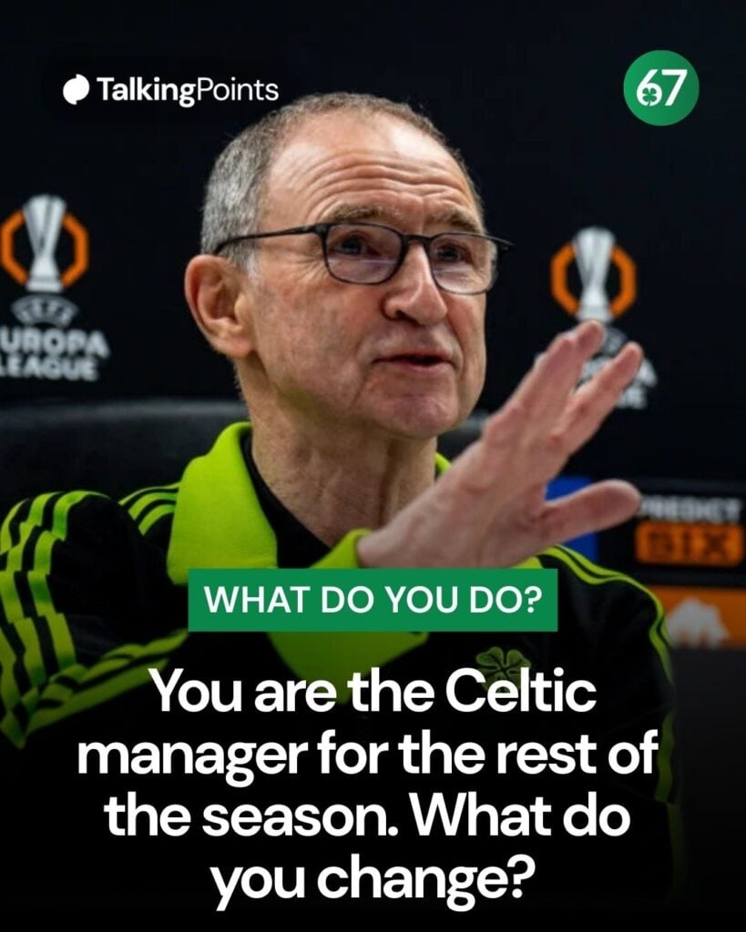 Martin O'Neill responds to a question during a Celtic Europa League press conference