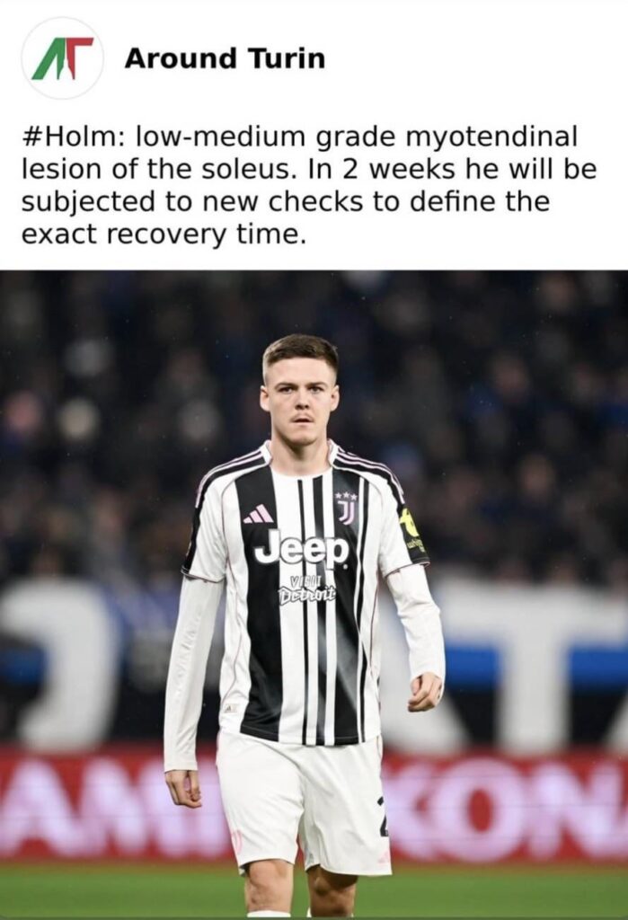 Holm: low-medium grade myotendial lesion of the soleus.