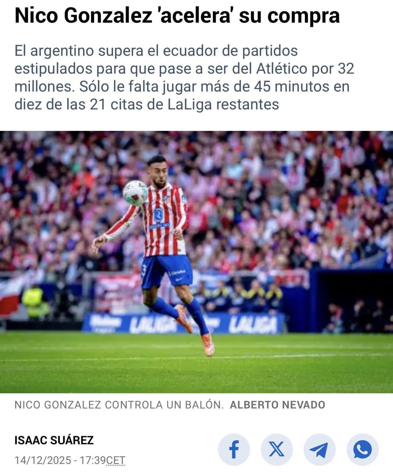 Nico González is coming back