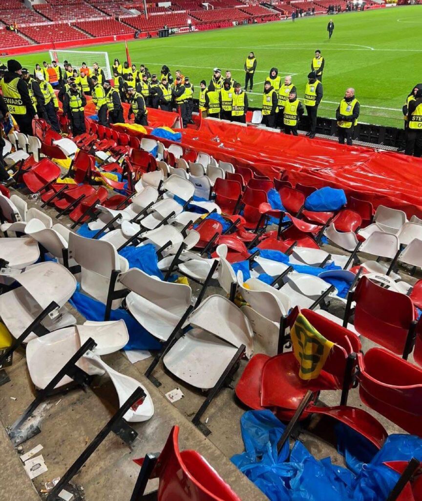 State of the away end after last night