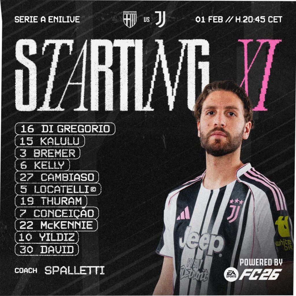 Parma VS Juve Starting XI