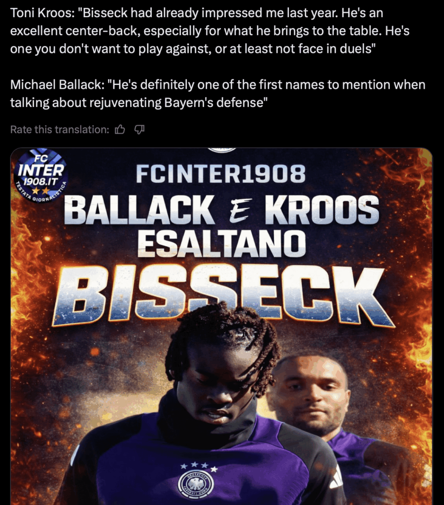 Toni Kroos and Michael Ballack on Bisseck