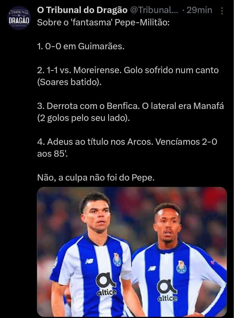 Será que foi mesmo culpa do Pepe ?