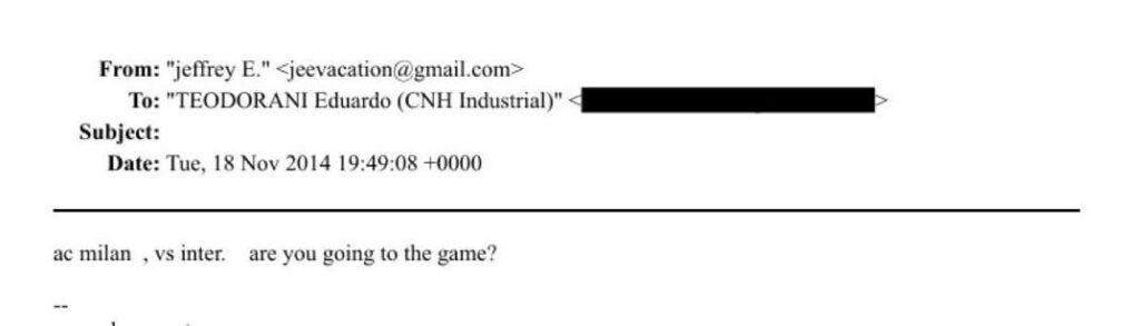 So… Inter somehow made its way into the Epstein files: