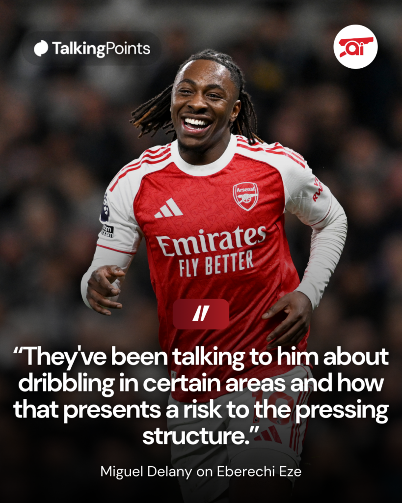 Arsenal coaches to Eze