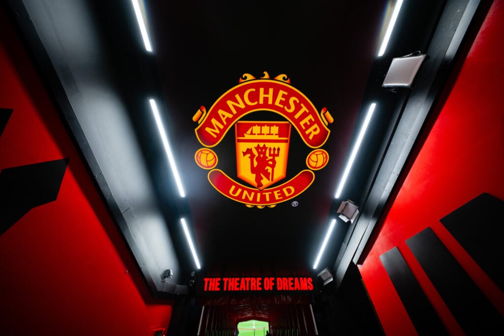 Manchester United badge inside the tunnel