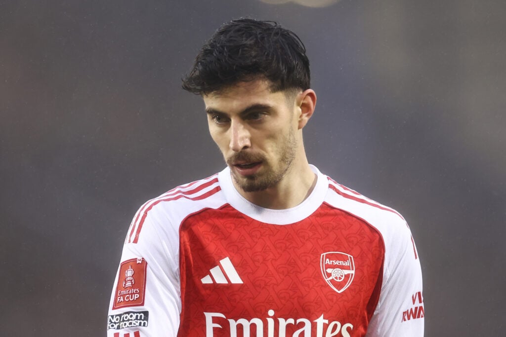 Kai Havertz looking on during an Arsenal game