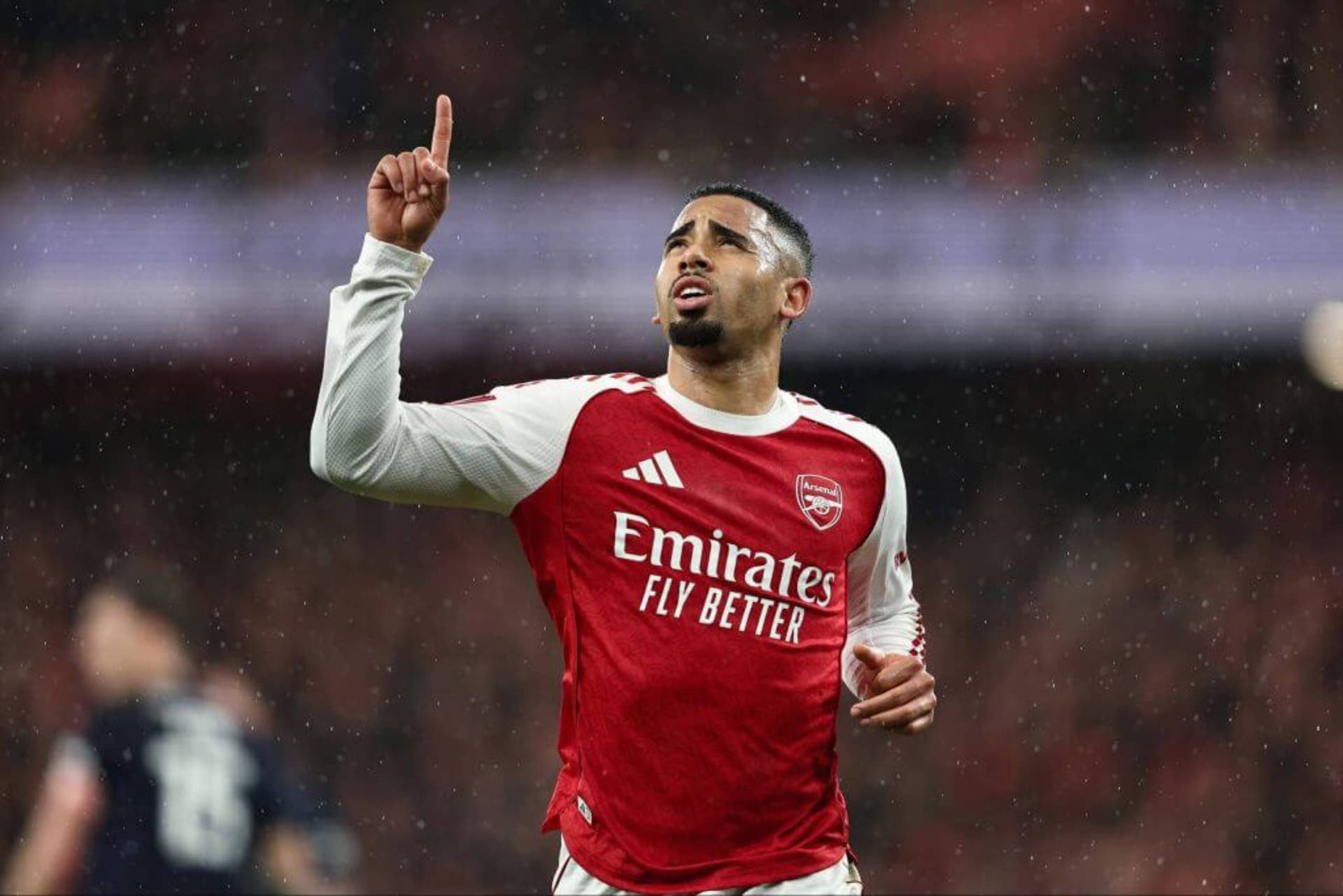 Jesus celebrates during Arsenal's fourth round win over Wigan