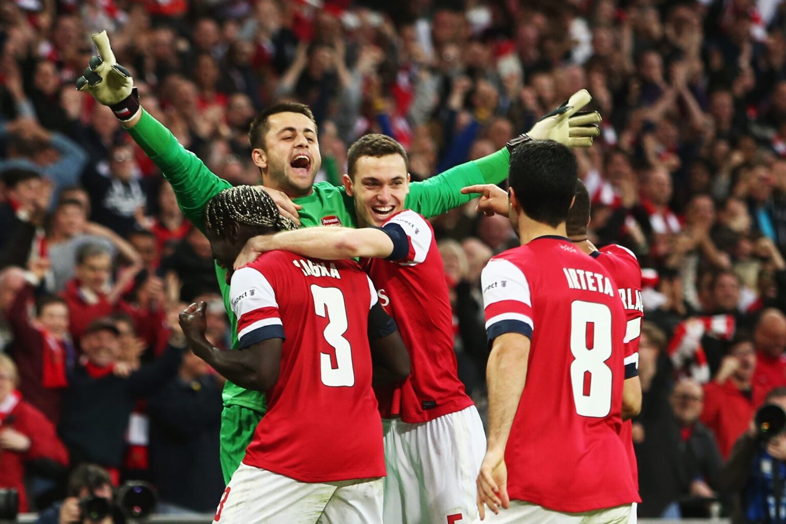 Arsenal's starting XI the last time they faced Wigan with a very familiar face in midfield