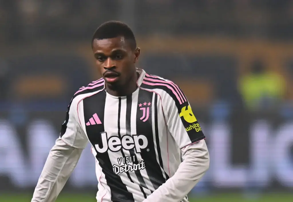 Juventus defender Pierre Kalulu runs with the ball