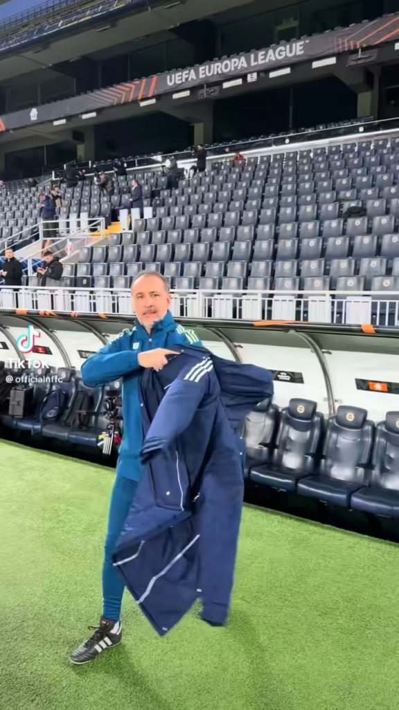 training with a football for once