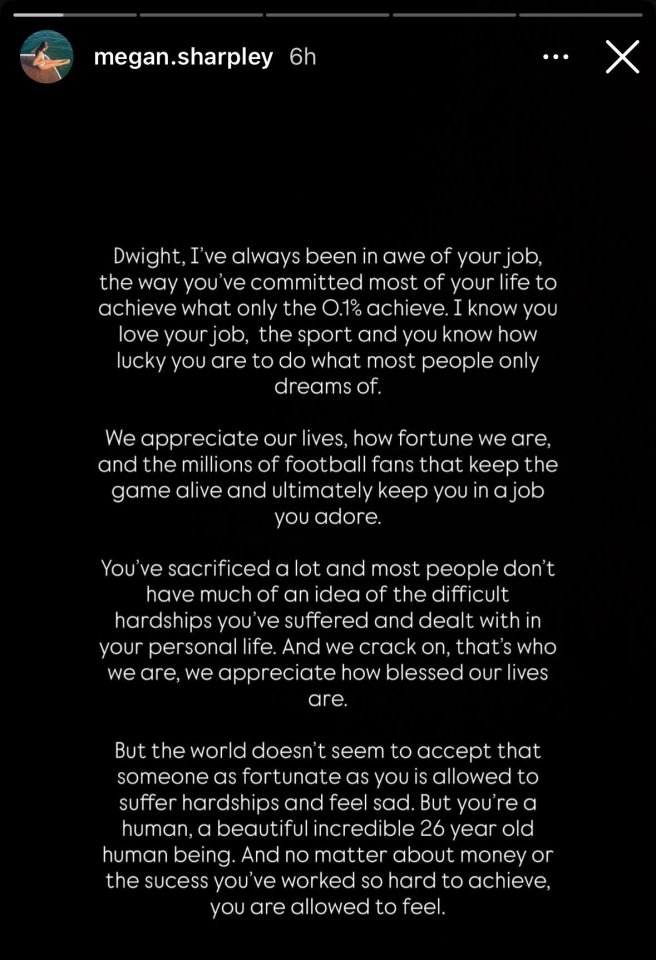 Megan Sharpley Instagram story