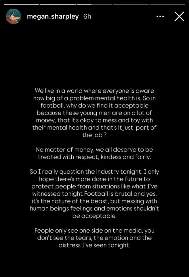 Megan Sharpley Instagram story