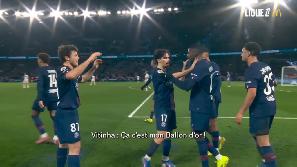 Was watching highlights from the marseille game and here are my favourite clips. 1) vitinha calling dembele his ballon d'or. 2) kvara telling dembele "he's the best" and dembele saying the same to him.