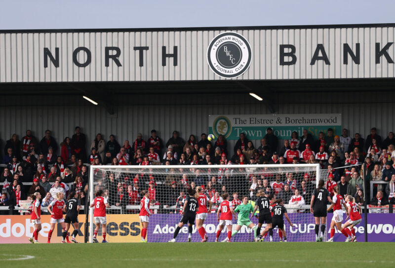 Arsenal women learn FA Cup quarter-final opponents BOREHAMWOOD, ENGLAND - JANUARY 18: A general view of play during the Adobe Women's FA Cup Fourth Round match between Arsenal and Aston Villa at Man...