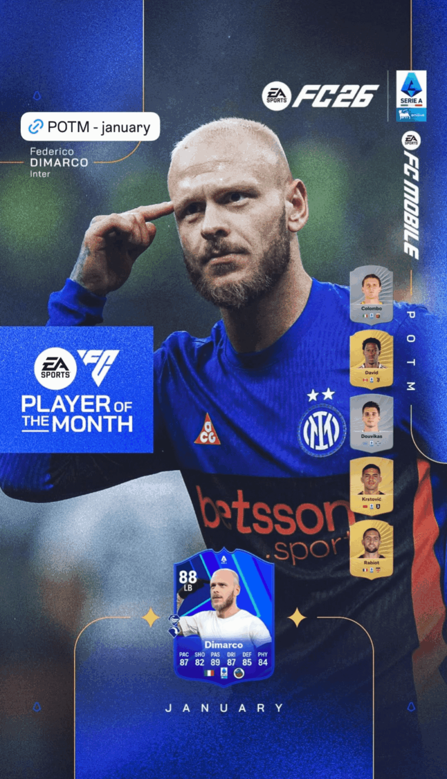 Federico Dimarco wins January Player of the Month