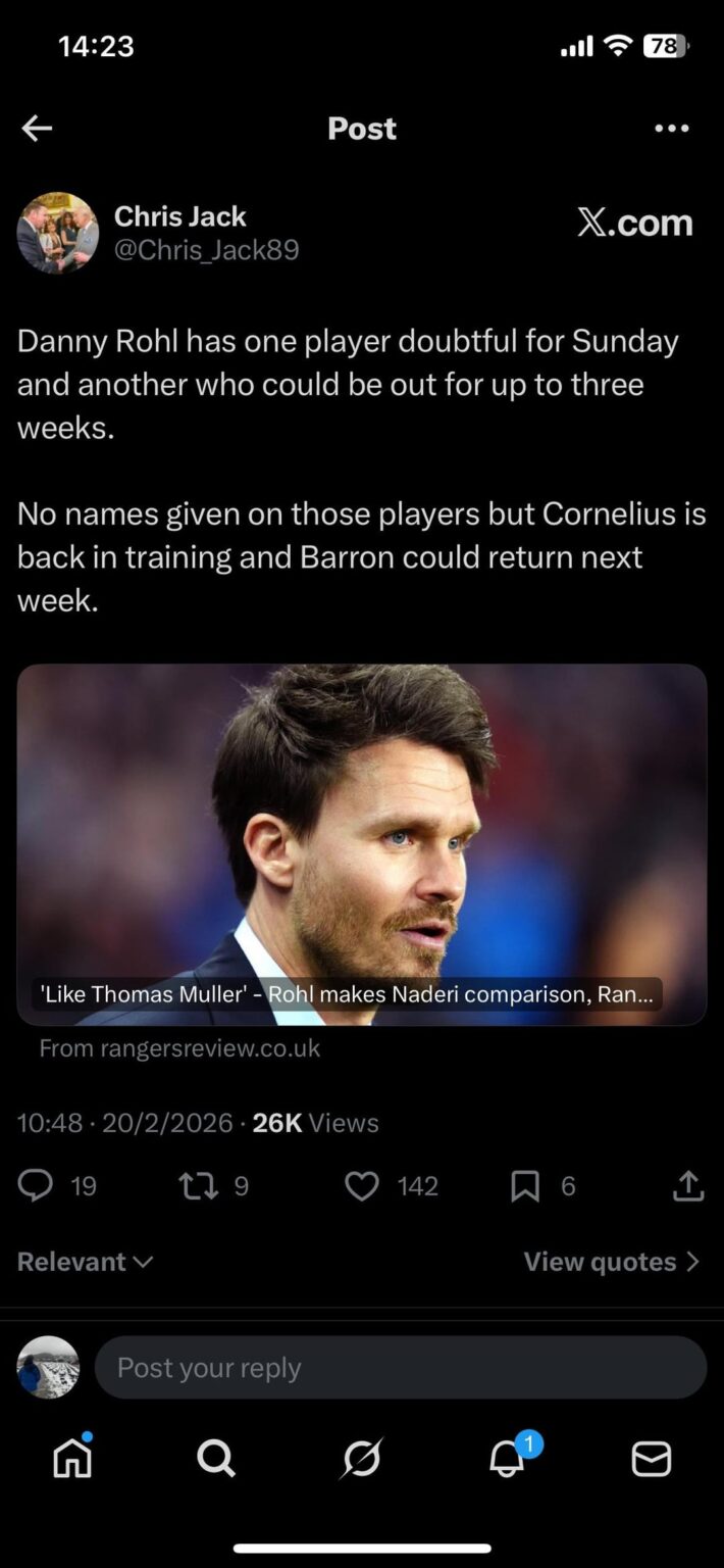 Sterling and Naderi doubts for Sunday with one likely to miss the next 2-3 weeks