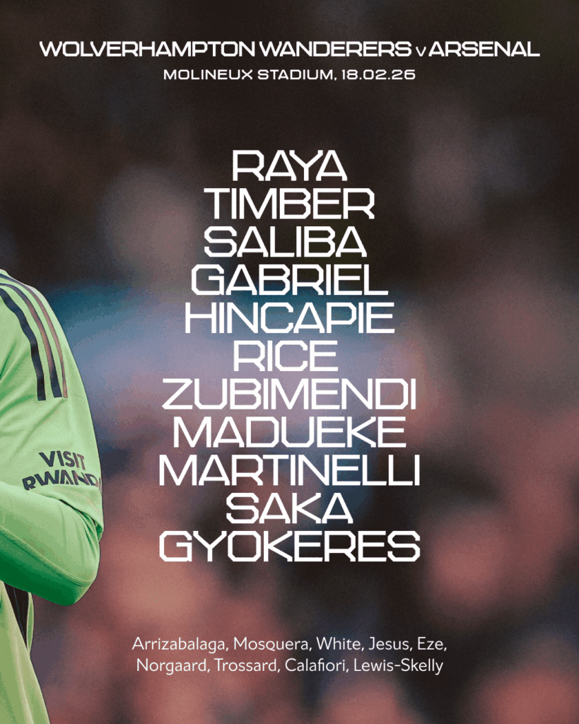 Raya, Zubimendi and Gyökeres start at Molineux 🔴⚪️