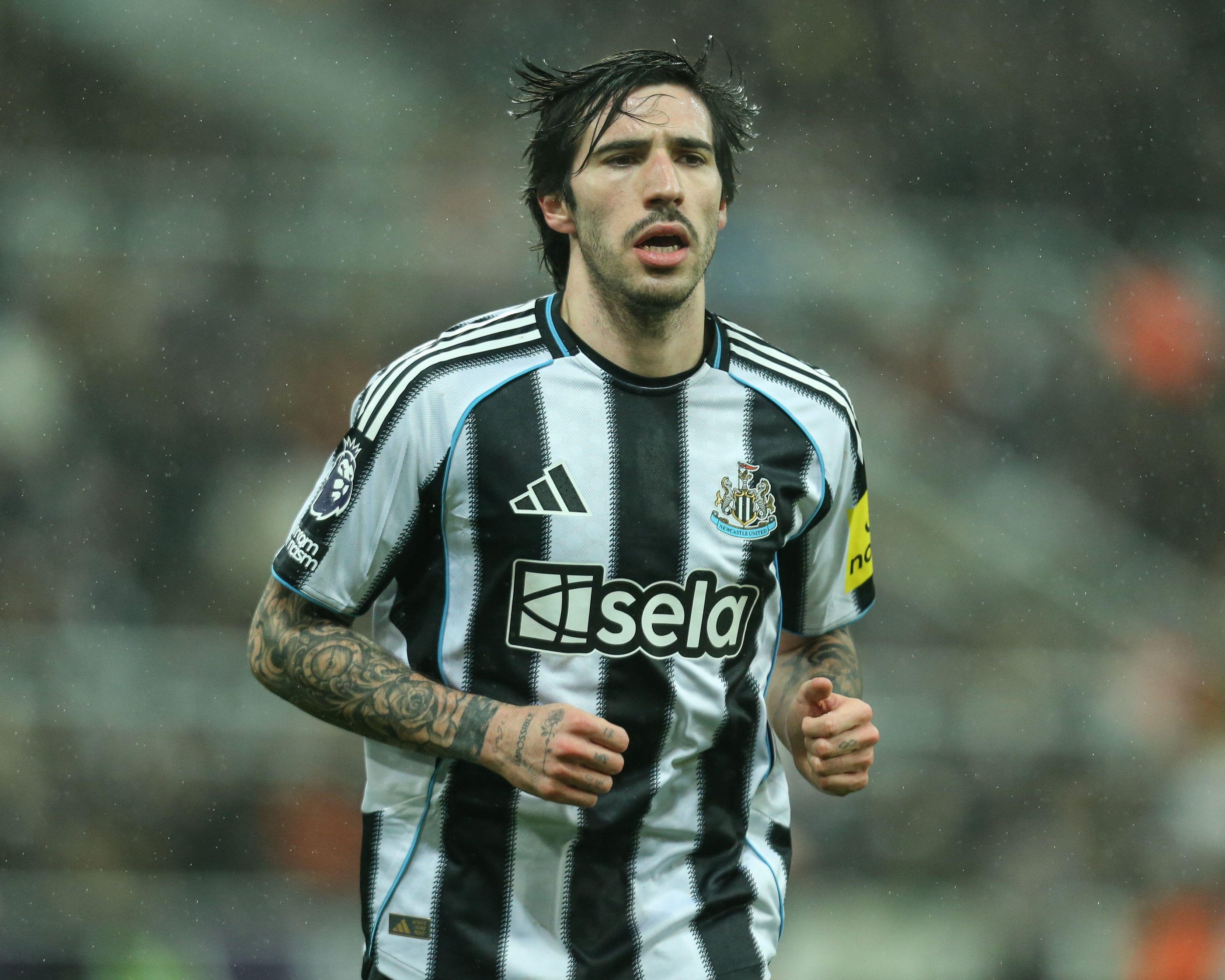 Sandro Tonali of Newcastle United during a Premier League match.
