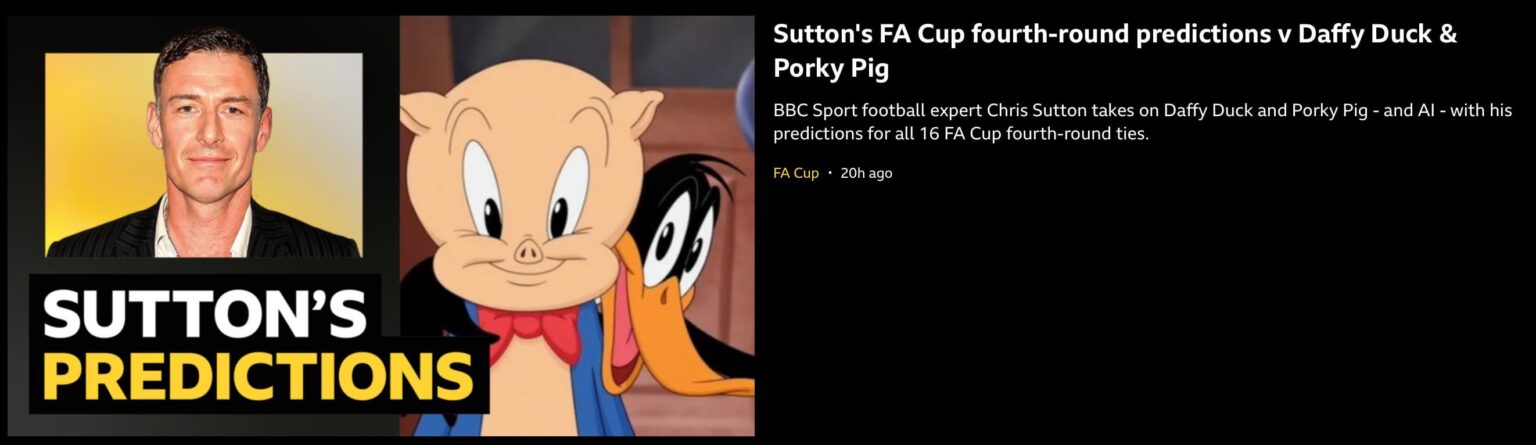 Not to worry anyone, but Daffy & Porky have us losing 2-1 tomorrow