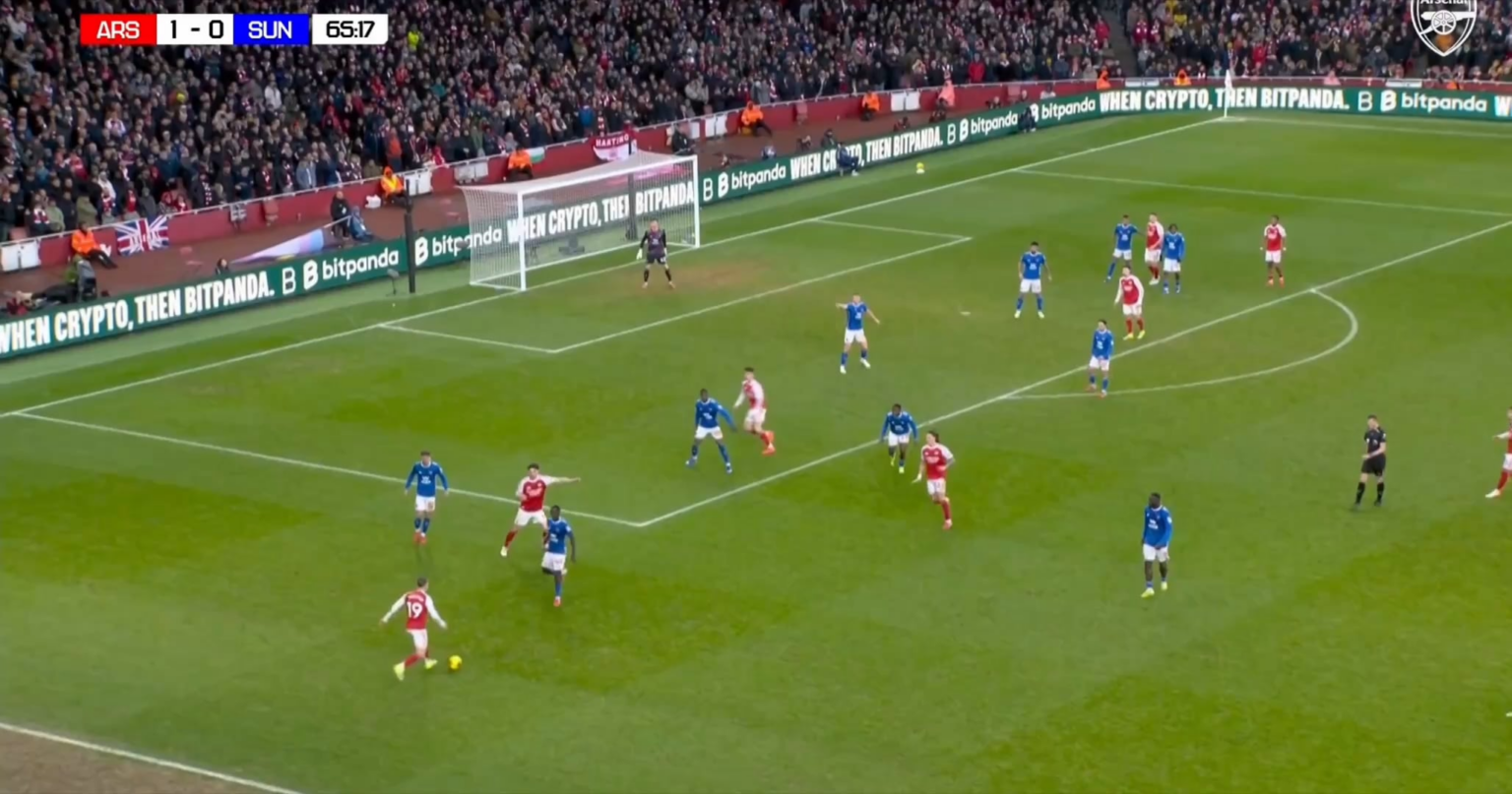 Arsenal [2] - [0] Sunderland - Gyokeres Goal 66' - with extended angles (0.31 xG, 0.18 xGOT)