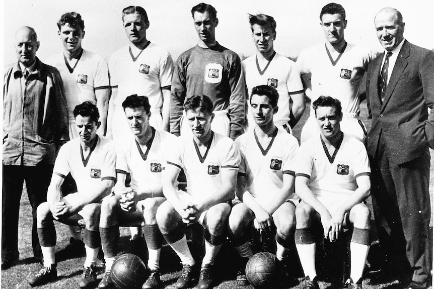 The Manchester United team pose before a game