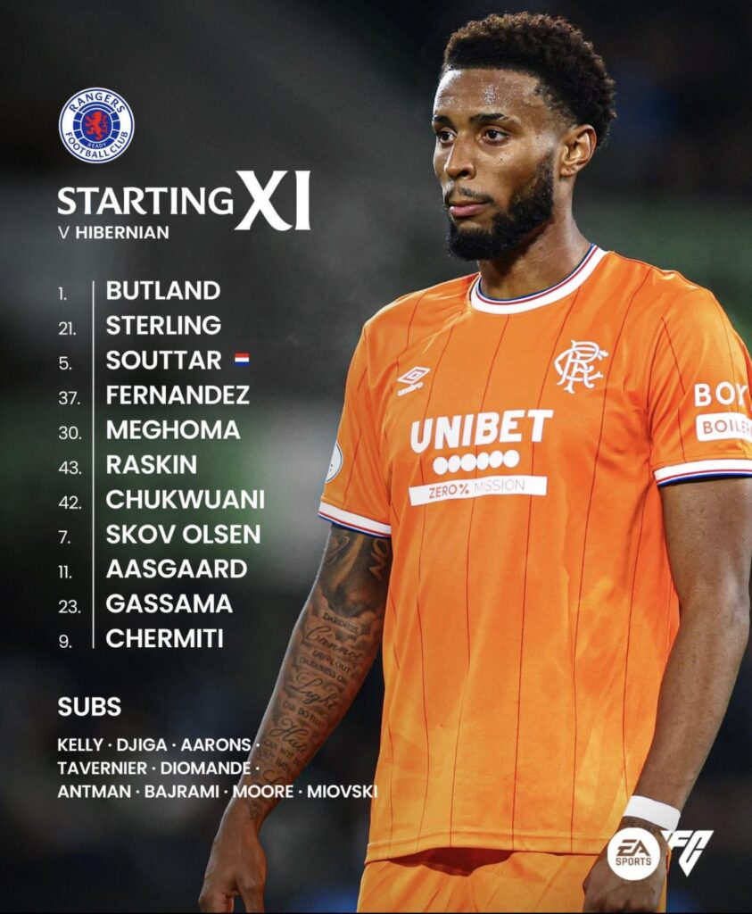 Todays Lineup at Easter Road