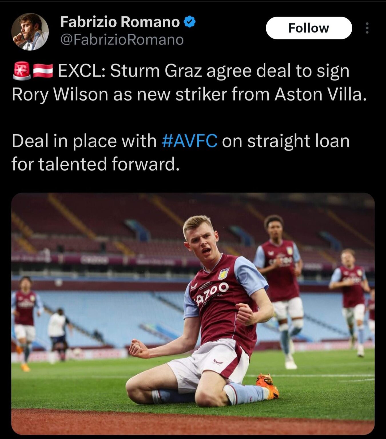 Rory Wilson off to...checks notes...Sturm Graz.