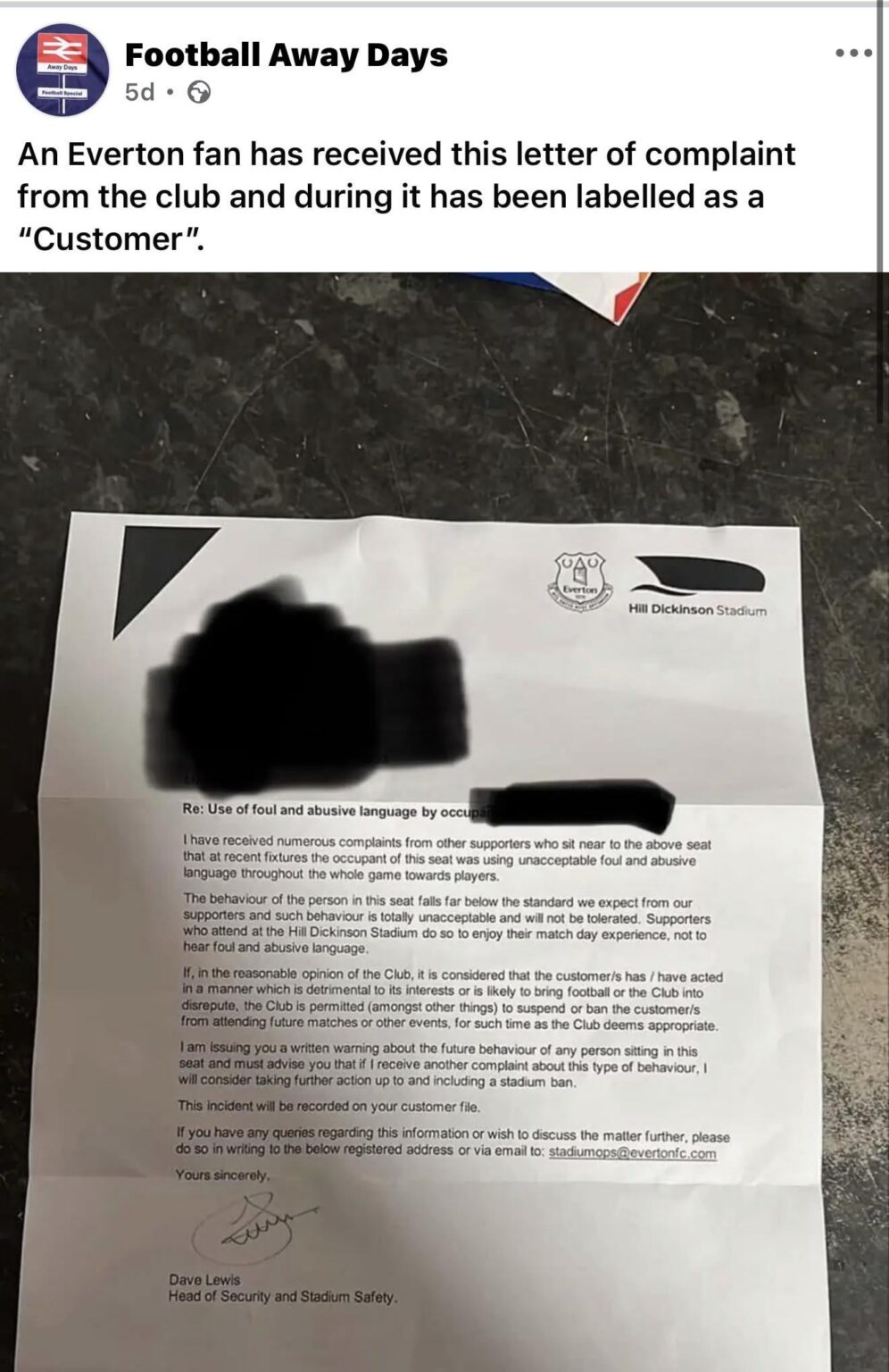 Club referring to us as “customers”