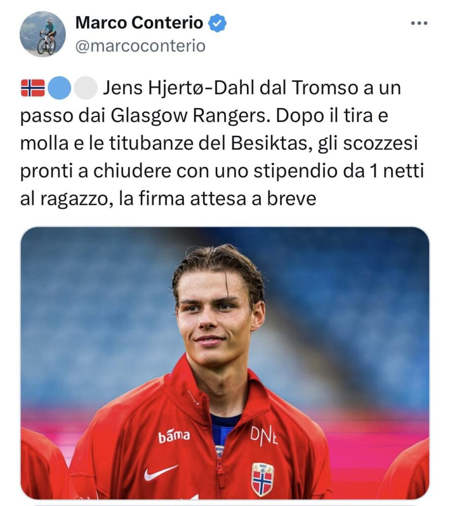 Rangers set to sign Tromsø Ace Jens Hjertø-Dahl