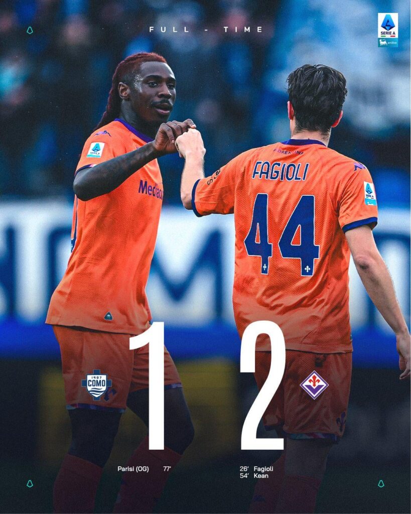 Full Time: Como 1-2 Fiorentina