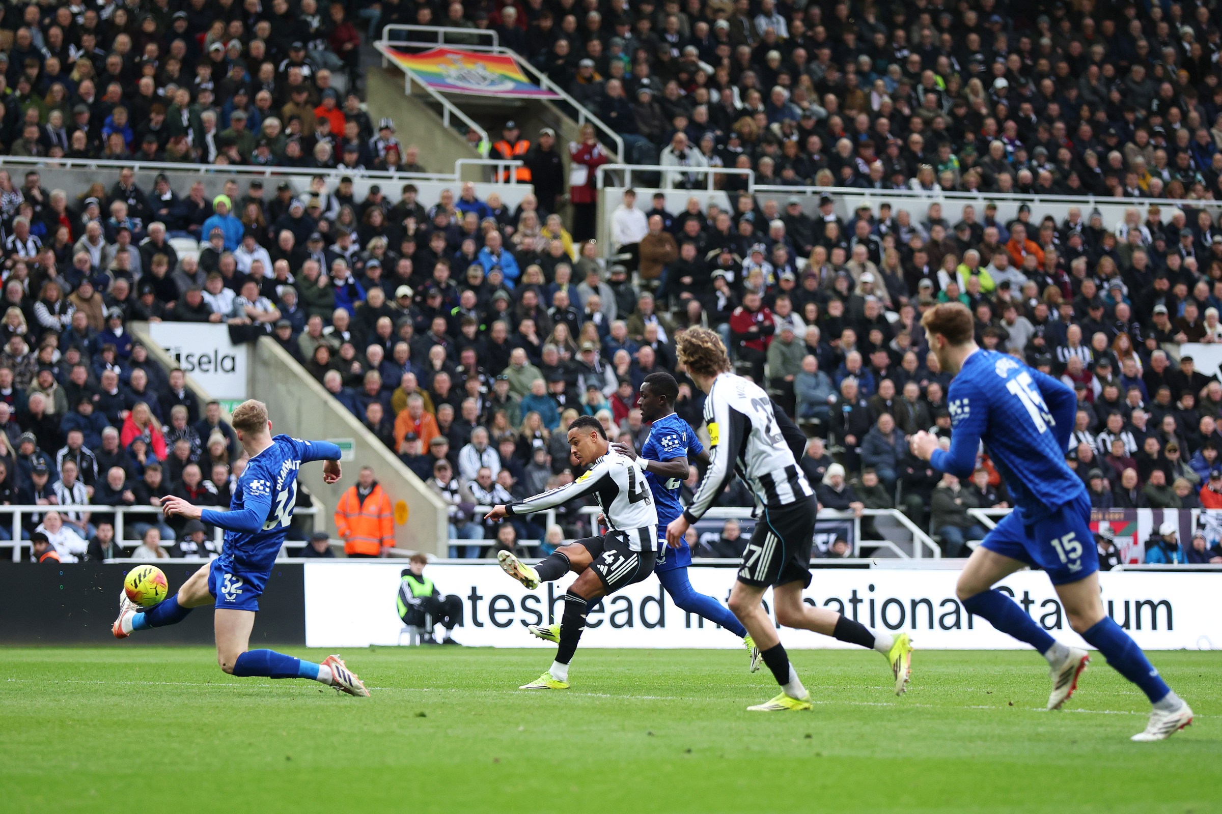 Jacob Ramsey scores his team’s first goal. (Getty Images)