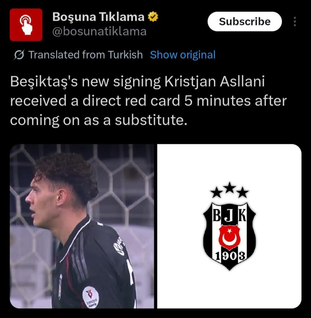 Asllani is off to a good start in his debut in Turkey