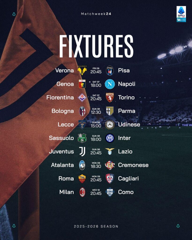 Le partite della 24^ Giornata📅🧐