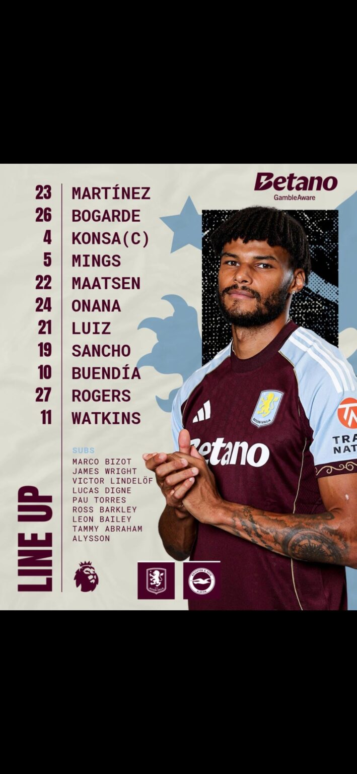 Starting XI vs Brighton: Cashy injured.