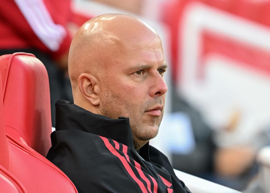 Arne Slot in the dugout at Liverpool