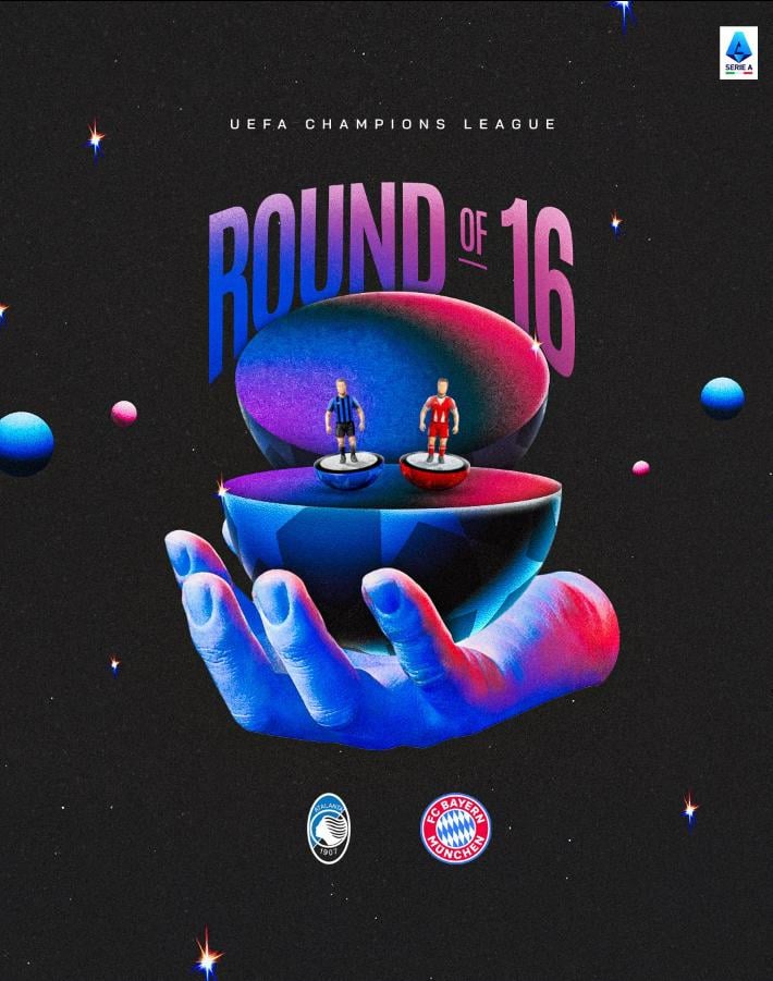 Atalanta draw Bayern München in the RO16