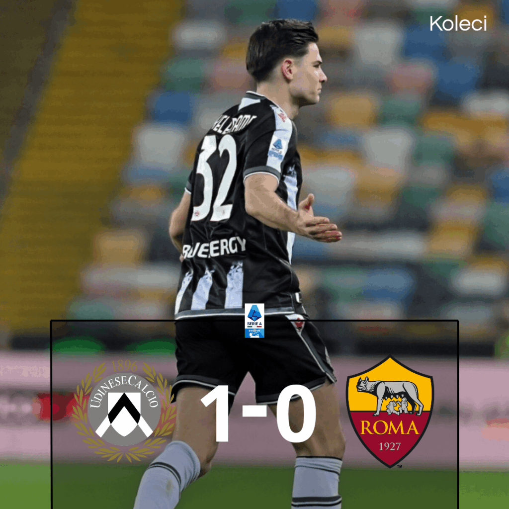 🫡Udinese beat Roma in a surprise result.