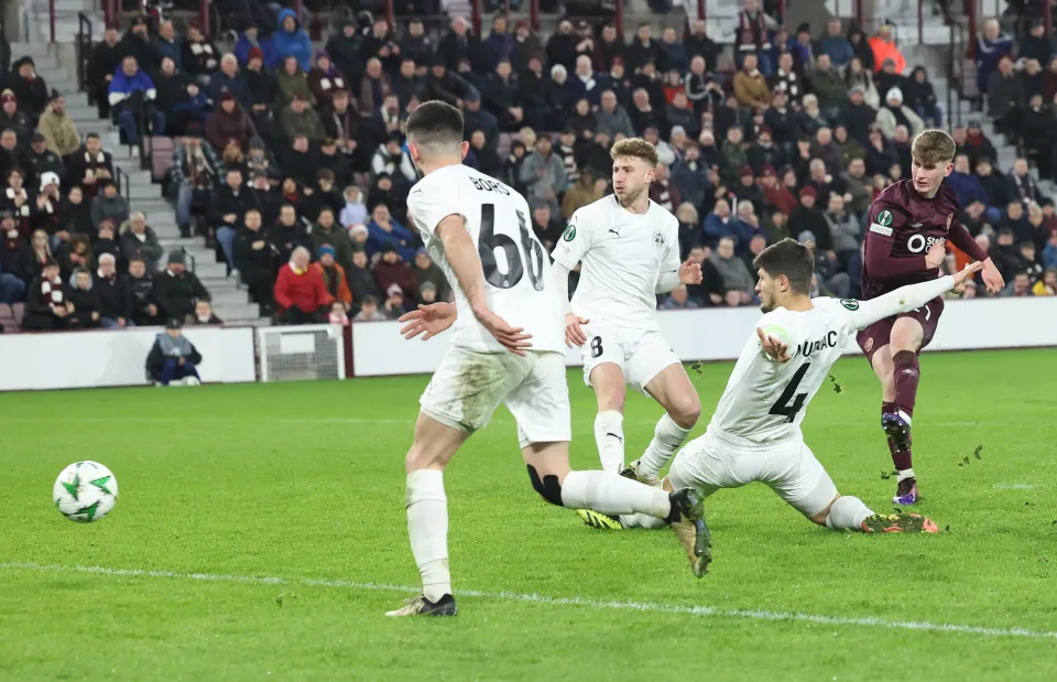 James Wilson scores for Hearts