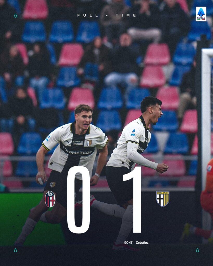 Full Time: Bologna 0-1 Parma