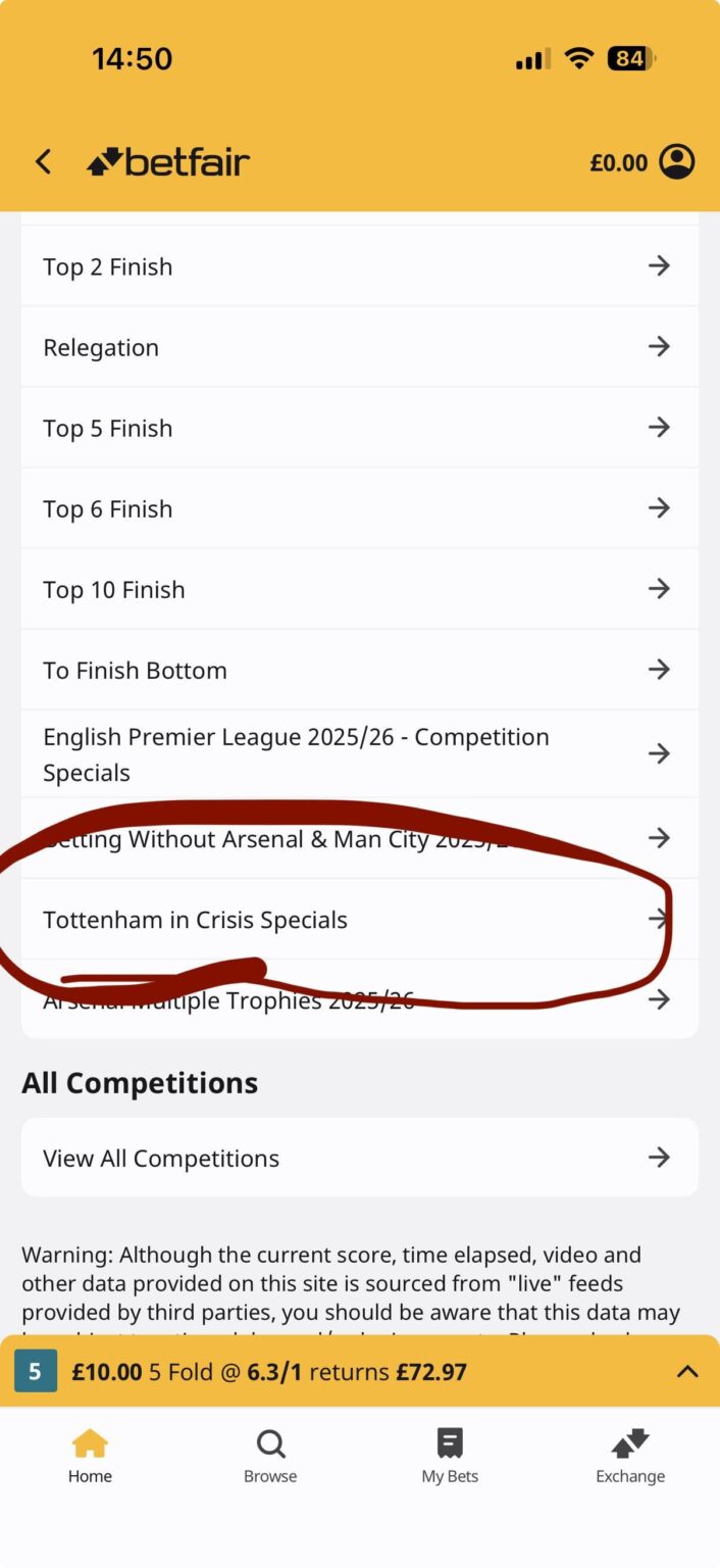 Loving Betfair for this. I know we’ll get out of it, it’s just a shame Forest will be their get out 🤣